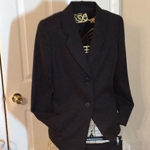 Ellen Tracy Linda Allard Charcoal Wool Pantsuit